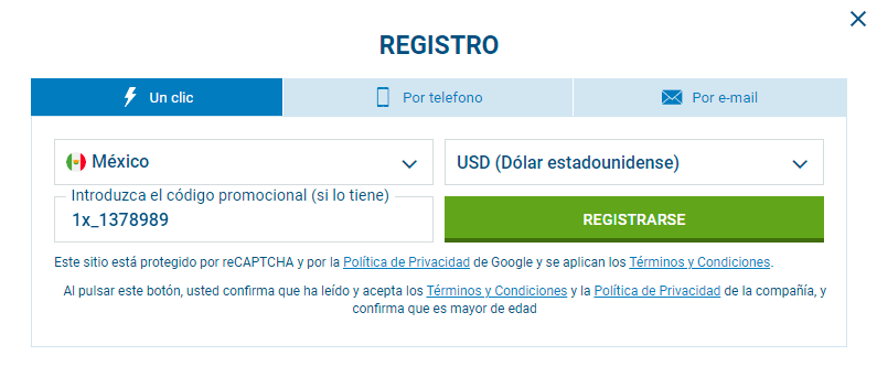 Rеgіѕtrο еn 1хВеt Саѕіnο